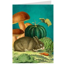 Bunny and Mushrooms in Garden Card ~ England